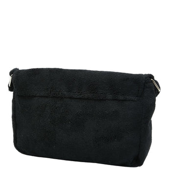 Chanel Coco Mark Novelty Crossbody Shoulder Bag In Black And White With Pile