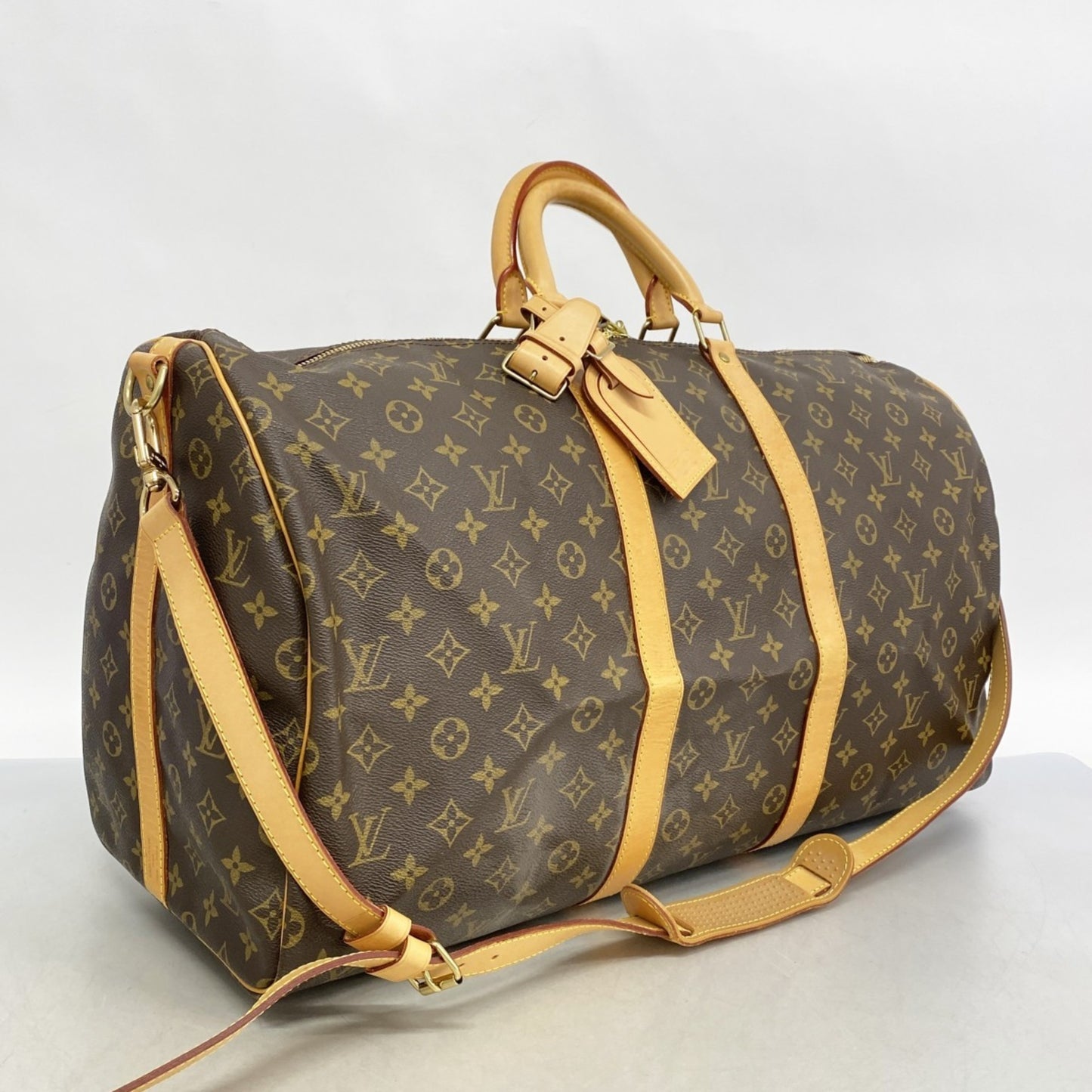 Louis Vuitton Monogram Keepall Bandouliere 55 Boston Bag M41414 Brown