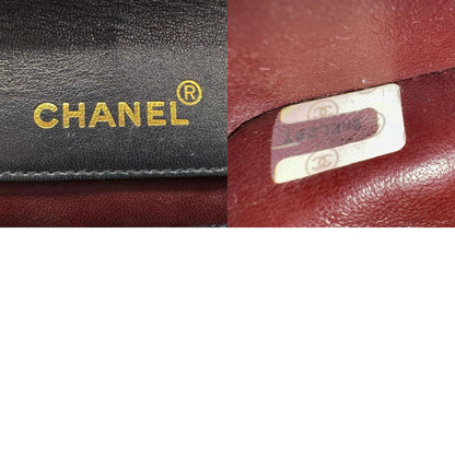 Chanel Shoulder Bag Lambskin Black Gold