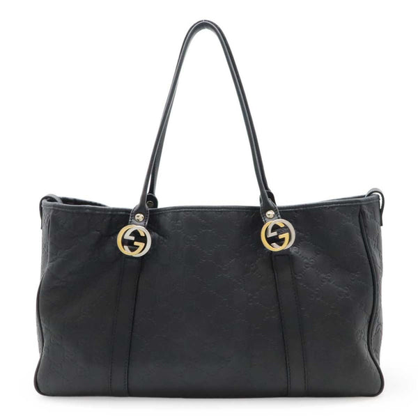 Gucci Gg Twins Guccissima Tote Bag Shoulder Leather Black 232957
