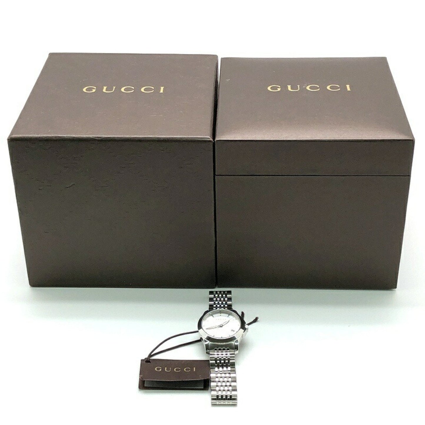 Gucci G Timeless Quartz 126.5 Stainless Steel Battery-Operated Women'S Watch With Date Display