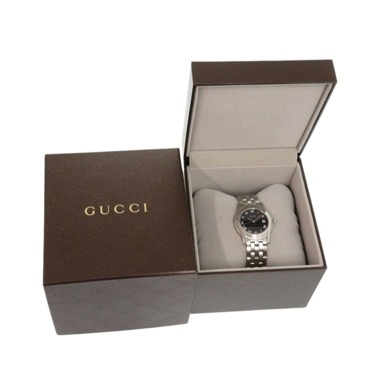 Gucci 5500M G-Class Date Stainless Steel Black/Silver Dial Quartz Watch 1748Gucci