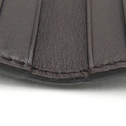 Gucci Card Case Micro Guccissima 352365 Dark Brown Leather Pass Business Holder Commuter