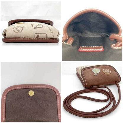 Loewe Shoulder Bag Ec-23670 Beige Brown Anagram 160Th Anniversary Canvas Leather Suede 290606 Loewe