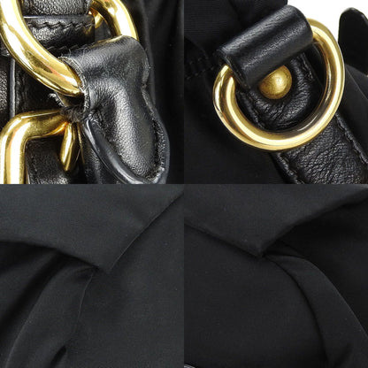 Prada Handbag Shoulder Nylon Leather Black