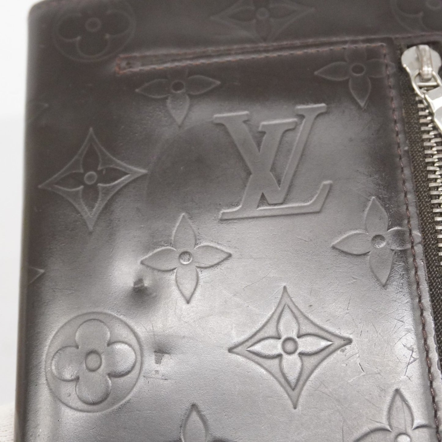 Louis Vuitton Monogram Glace Leather Hoist Long Wallet M66450 Cafe