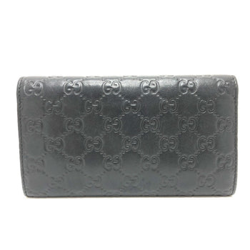 Gucci 257303 Shima Line Gg Wallet Long Embossed All-Over Pattern Tri-Fold Leather