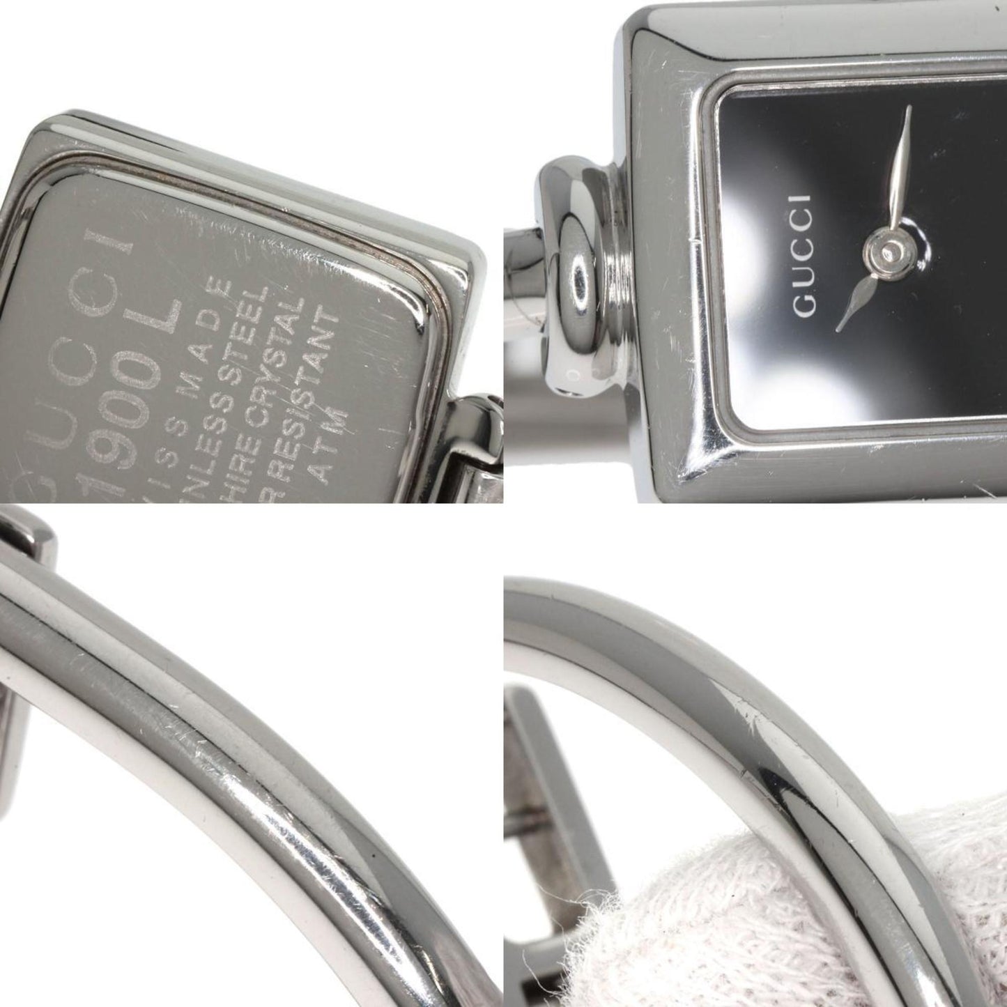 Gucci 1900L Square Face Watch Stainless Steel Ss