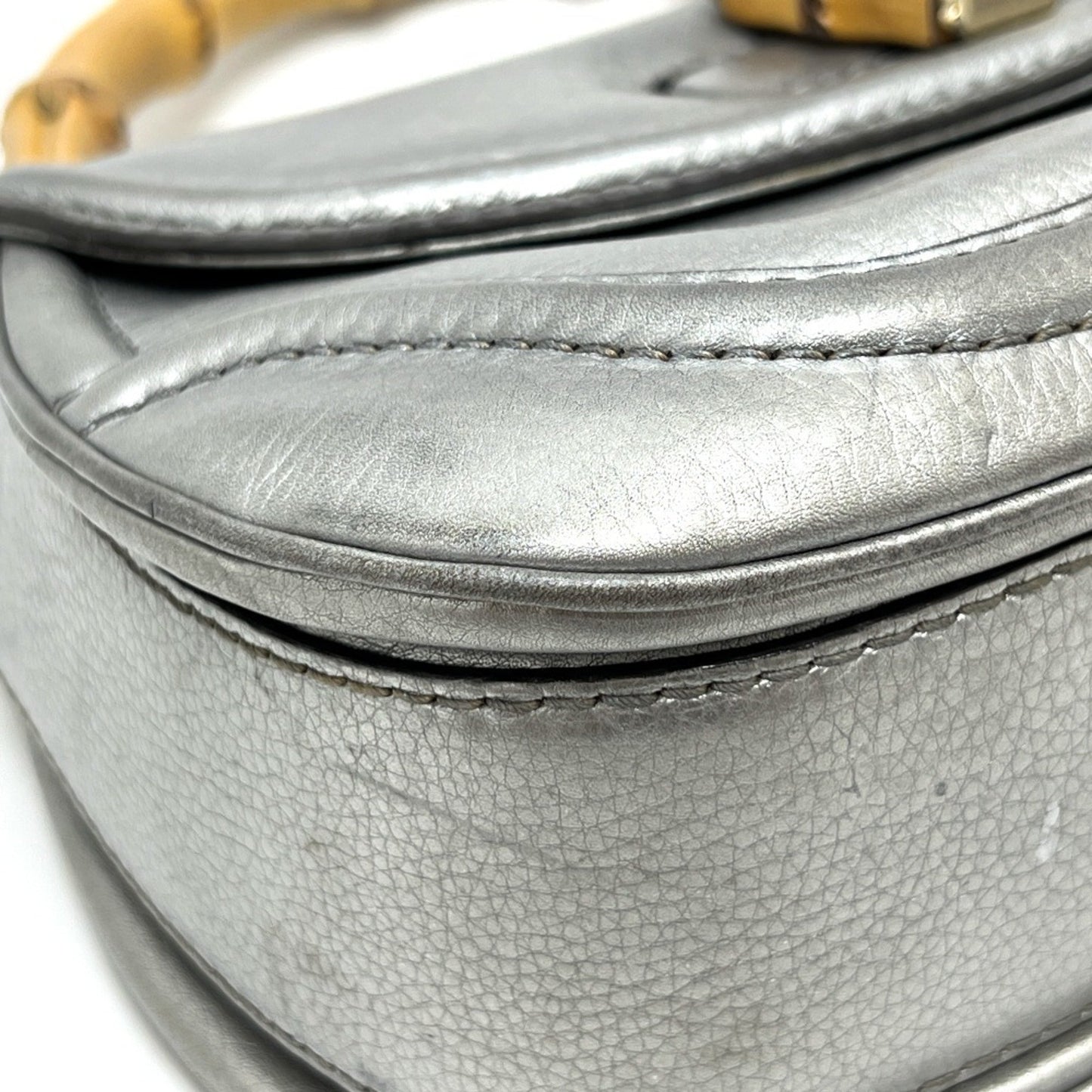 Gucci 254884 New Bamboo Handle Handbag Leather