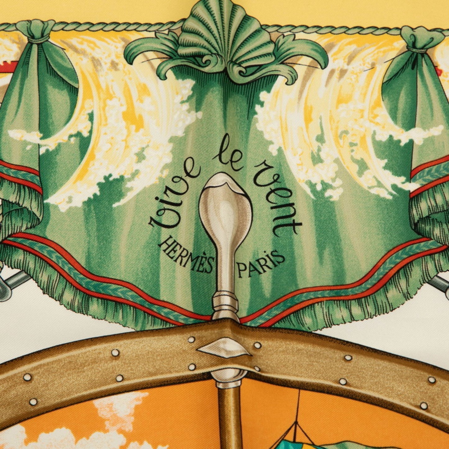 Hermes Herms Carr 90 "Vive Le Ven" (Wind Blow) Scarf