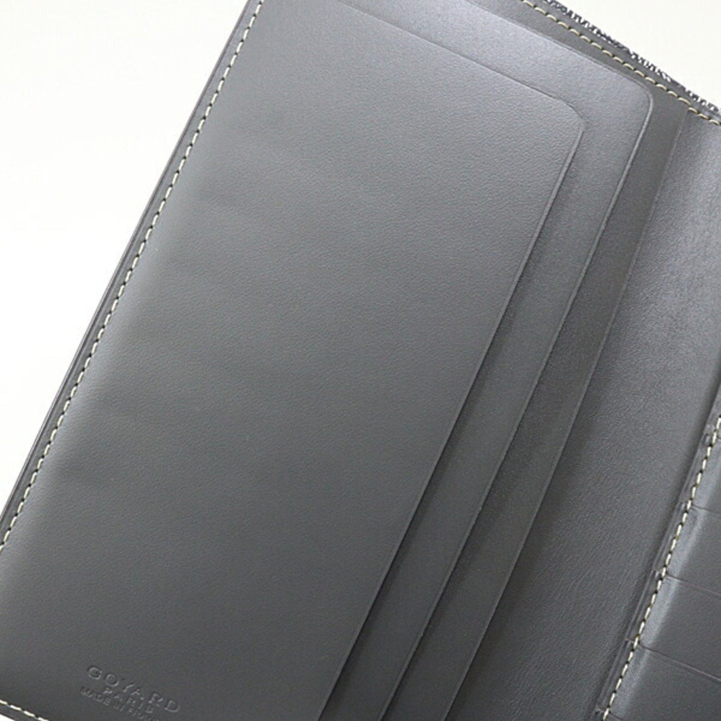 Goyard Bi-Fold Long Wallet Grey Goyardine Canvas F-04661