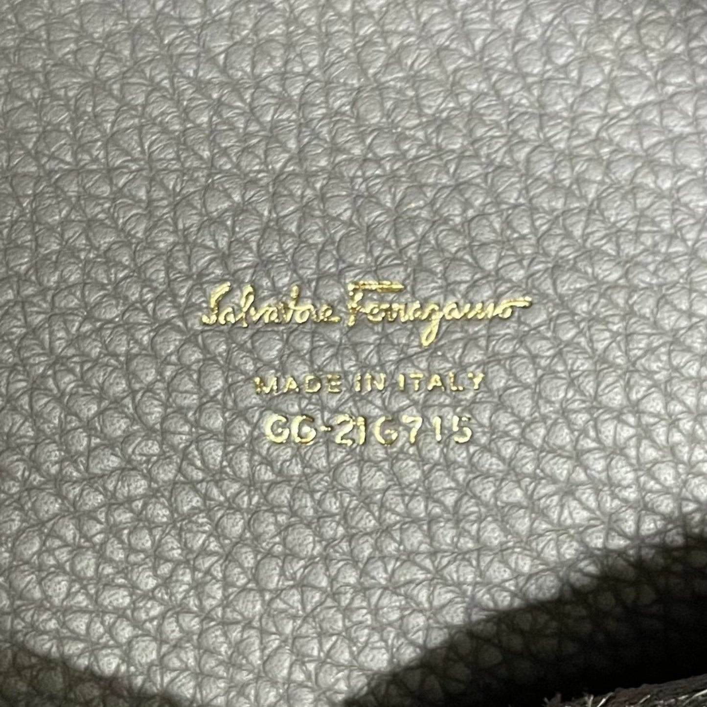 Salvatore Ferragamo Marta Punching Gancini Leather 2Way Shoulder Bag Tote Grey