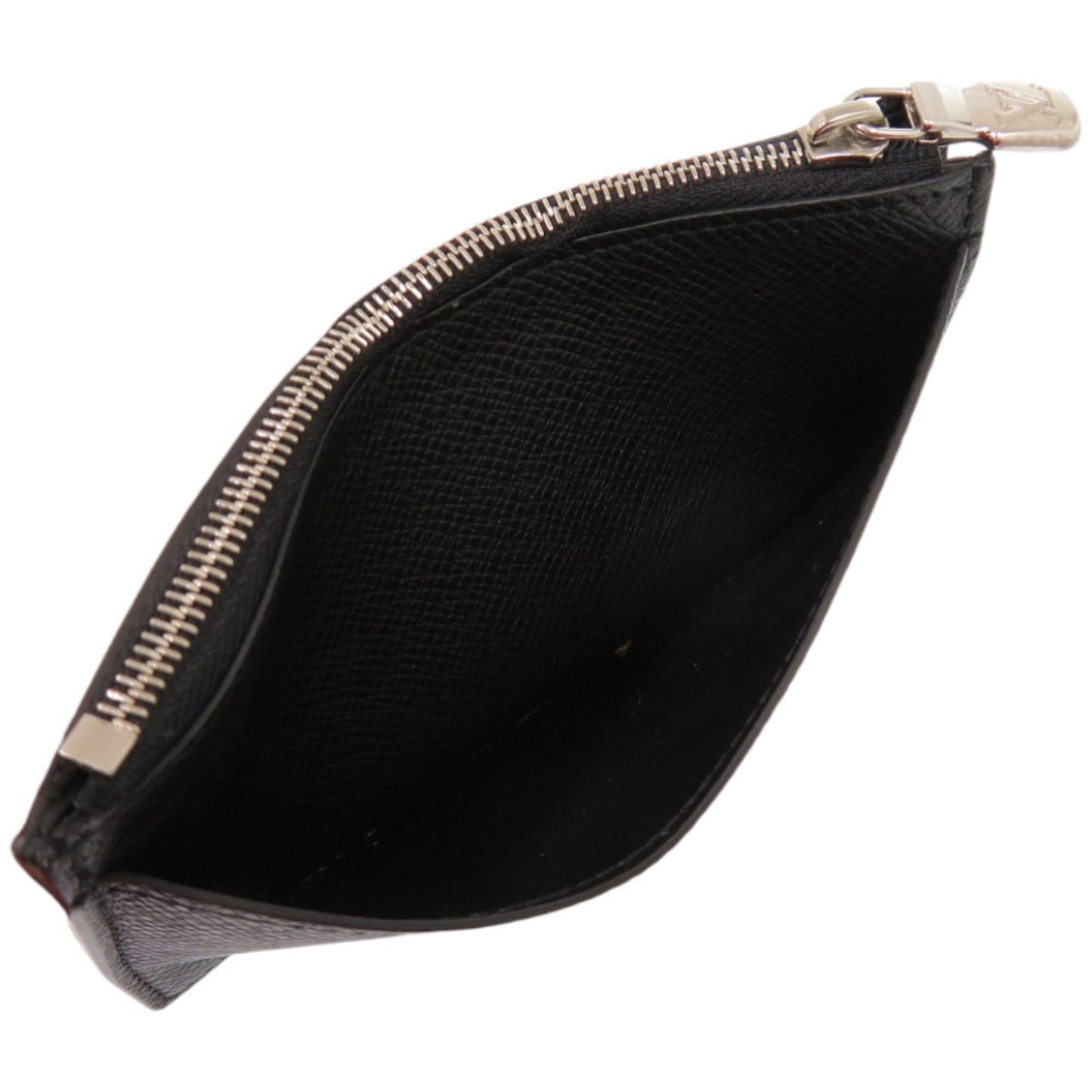 Like New Louis Vuitton Taiga Coin Card Holder In Black