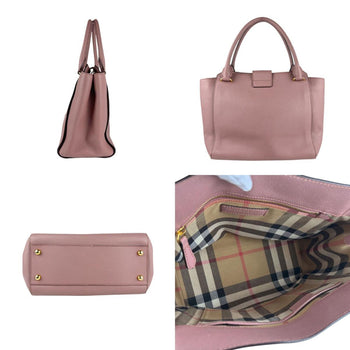 Burberry Handbag Shoulder Bag Leather Pink