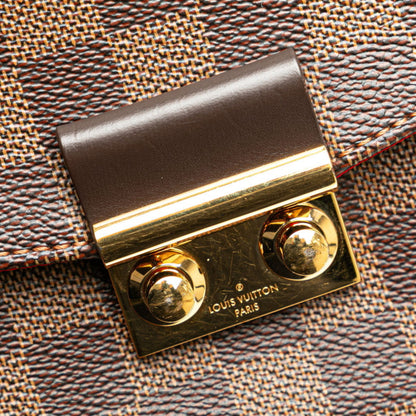 Louis Vuitton Damier Croisette Pm Handbag Shoulder Bag N53000 Brown Pvc Leather