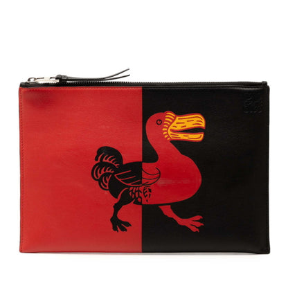 Loewe Anagram Two-Tone Clutch Bag/Second Bag In Black