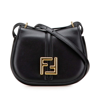 Fendi Camon Small Shoulder Bag 8Bs082 Black Leather