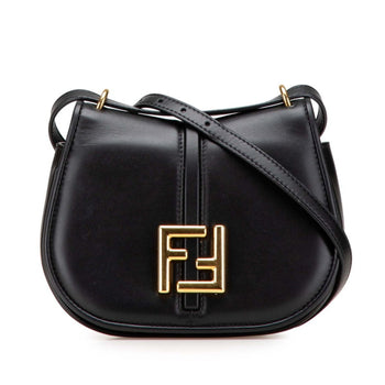 Fendi Camon Small Shoulder Bag 8Bs082 Black Leather