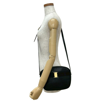 Salvatore Ferragamo Vara Leather Shoulder Bag/Pochette In Black 27551