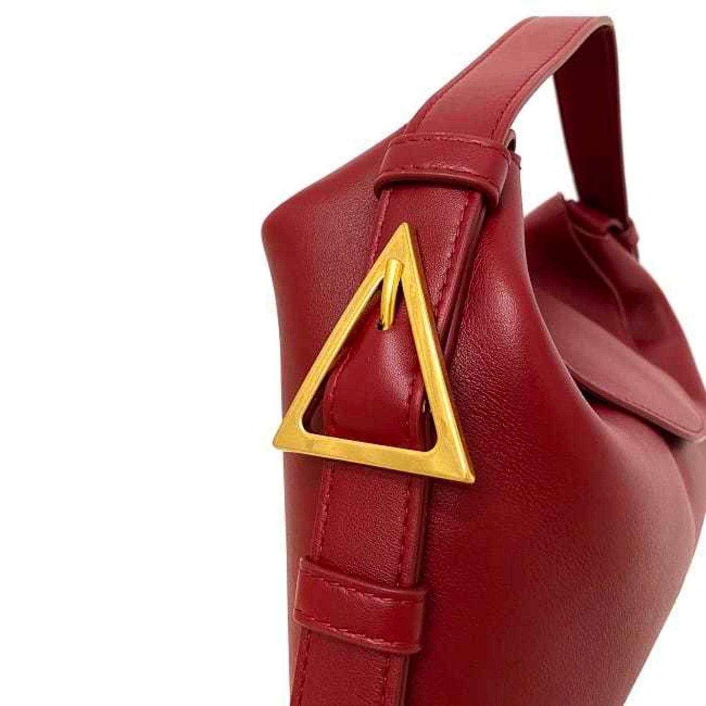 Bottega Veneta Handbag Cradle Bordeaux Gold 680058 Lambskin Leather Bottega Veneta Side Triangle