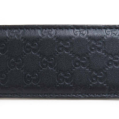 Gucci Belt Micro Guccissima Leather Metal Navy Silver