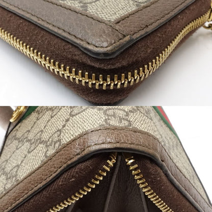 Gucci Gucci Long Wallet 523154 Ophidia Zip Around Gg Supreme Canvas Beige Ebony 181217