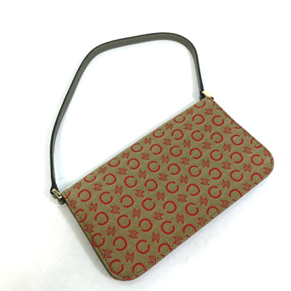Celine Cmacadam Bag Mini Hand Bag Accessory Pouch Khaki X Red