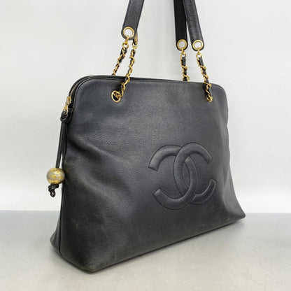 Chanel Shoulder Bag Caviar Skin Black