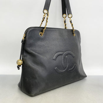 Chanel Shoulder Bag Caviar Skin Black