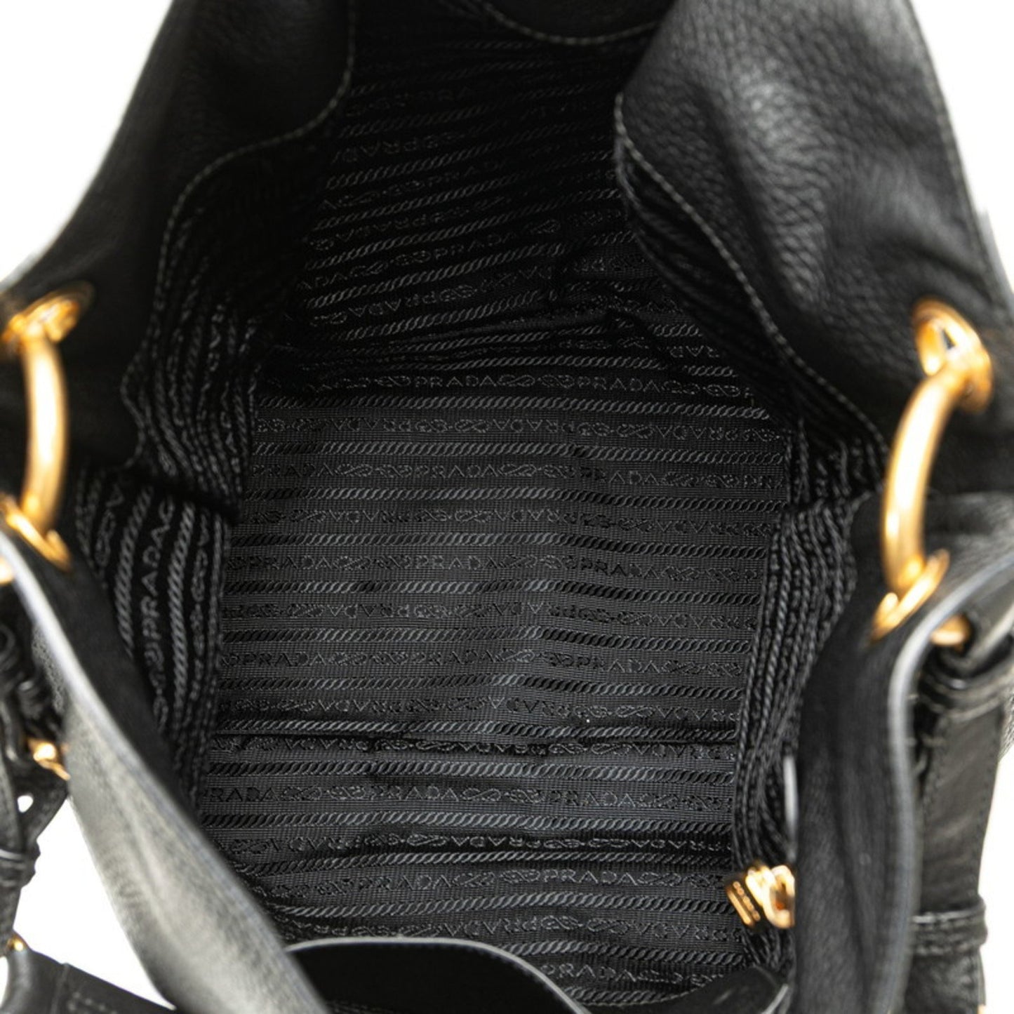 Prada One-Shoulder Bag Br4892 Black Calf Leather