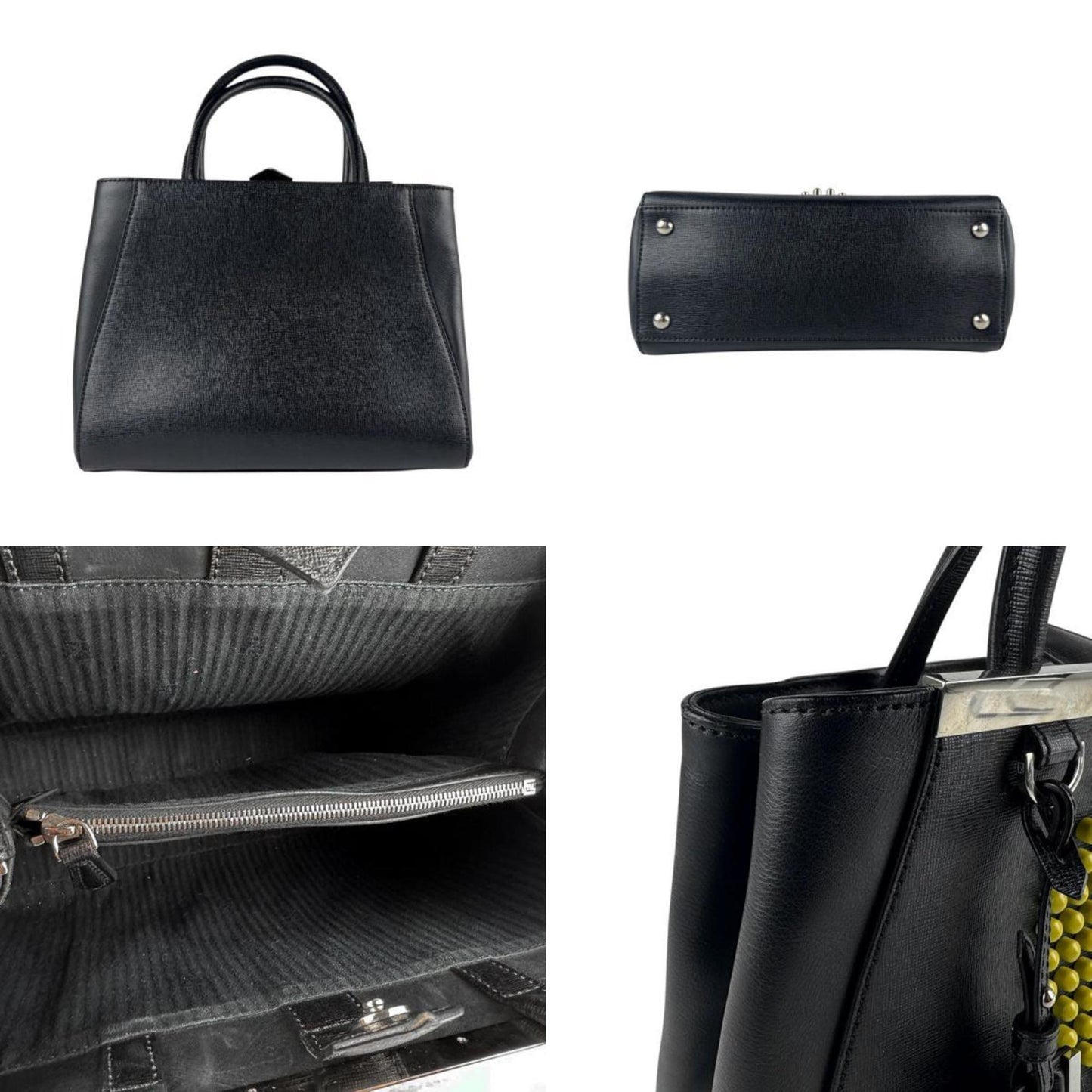 Fendi Handbag Shoulder Bag Petite Toujour Leather Black