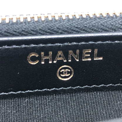 Chanel A84450 Cc Filigree Bicolor Wallet Long Chain Caviar Skin
