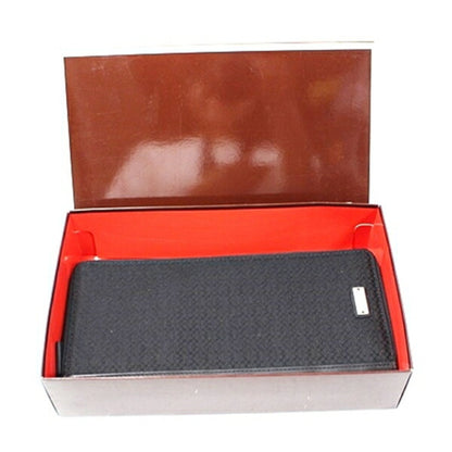 Coach Organizer Round Zip Long Wallet In Black Canvas And Leather