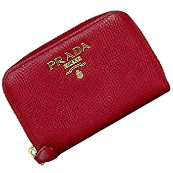 Prada Card Case Ec-23348 Red 1Ml040 Saffiano Leather 42A Prada Compact