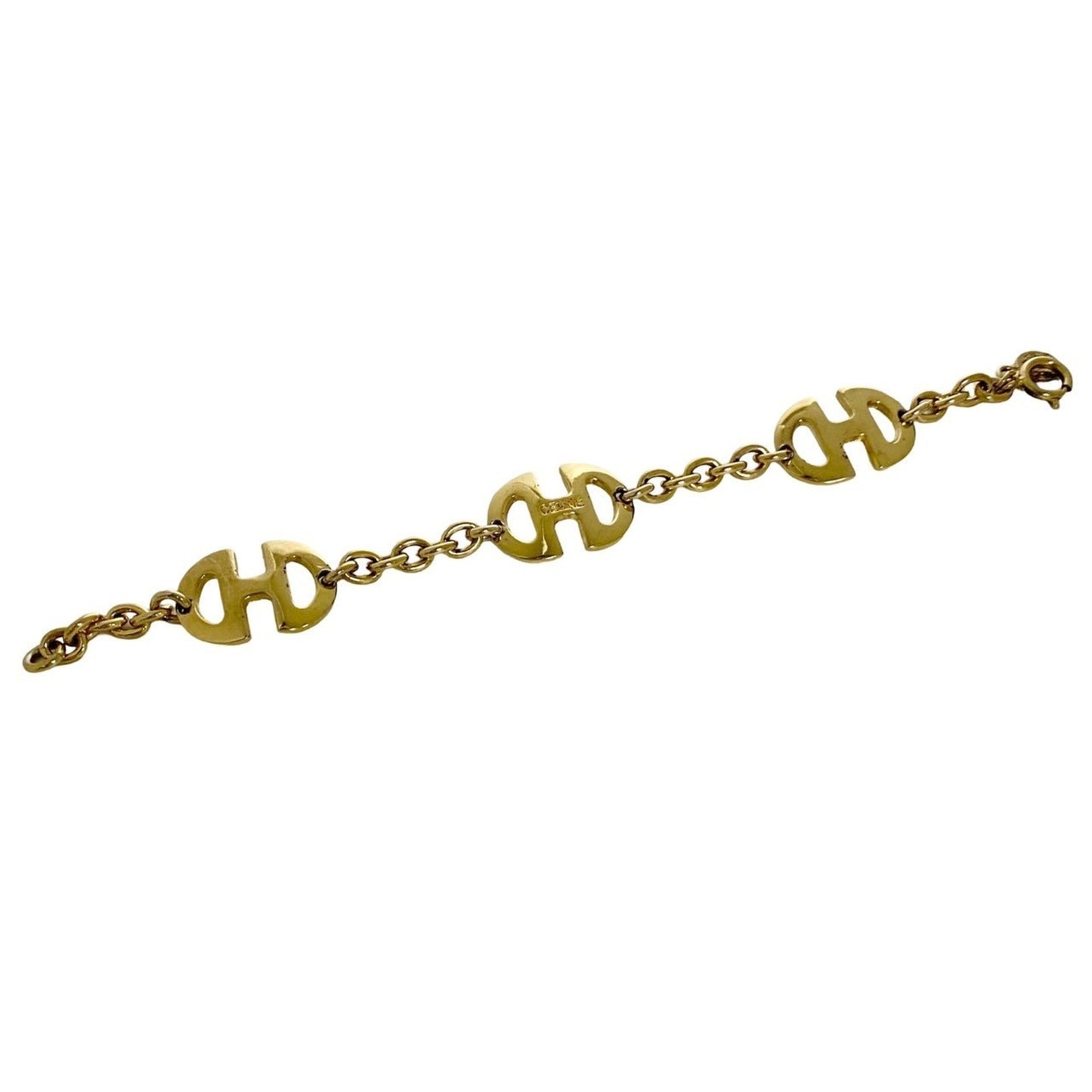Celine Logo Motif Gp Bracelet Bangle Accessory Gold