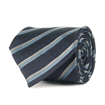 Louis Vuitton Regimental Monogram Silk Cravate Tie In Navy Blue