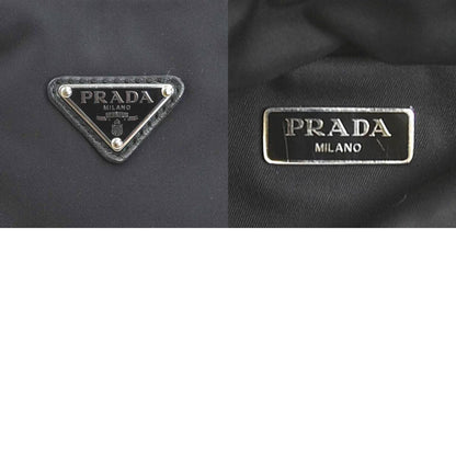 Prada Prada Handbag Shoulder Bag Nylon Leather Black Silver