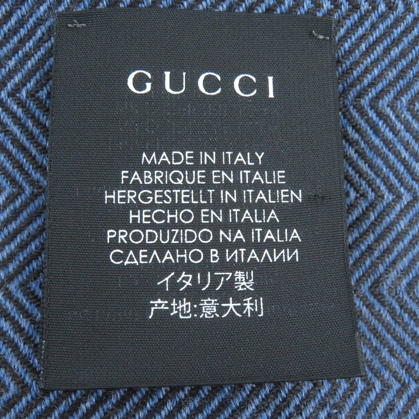 Gucci 100% Wool Herringbone Pattern Shawl