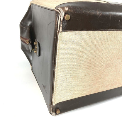 Hermes Travel Bag Boston Leather/Canvas