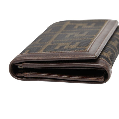 Fendi Zucca Bifold Wallet 31052 Beige Brown Canvas Leather