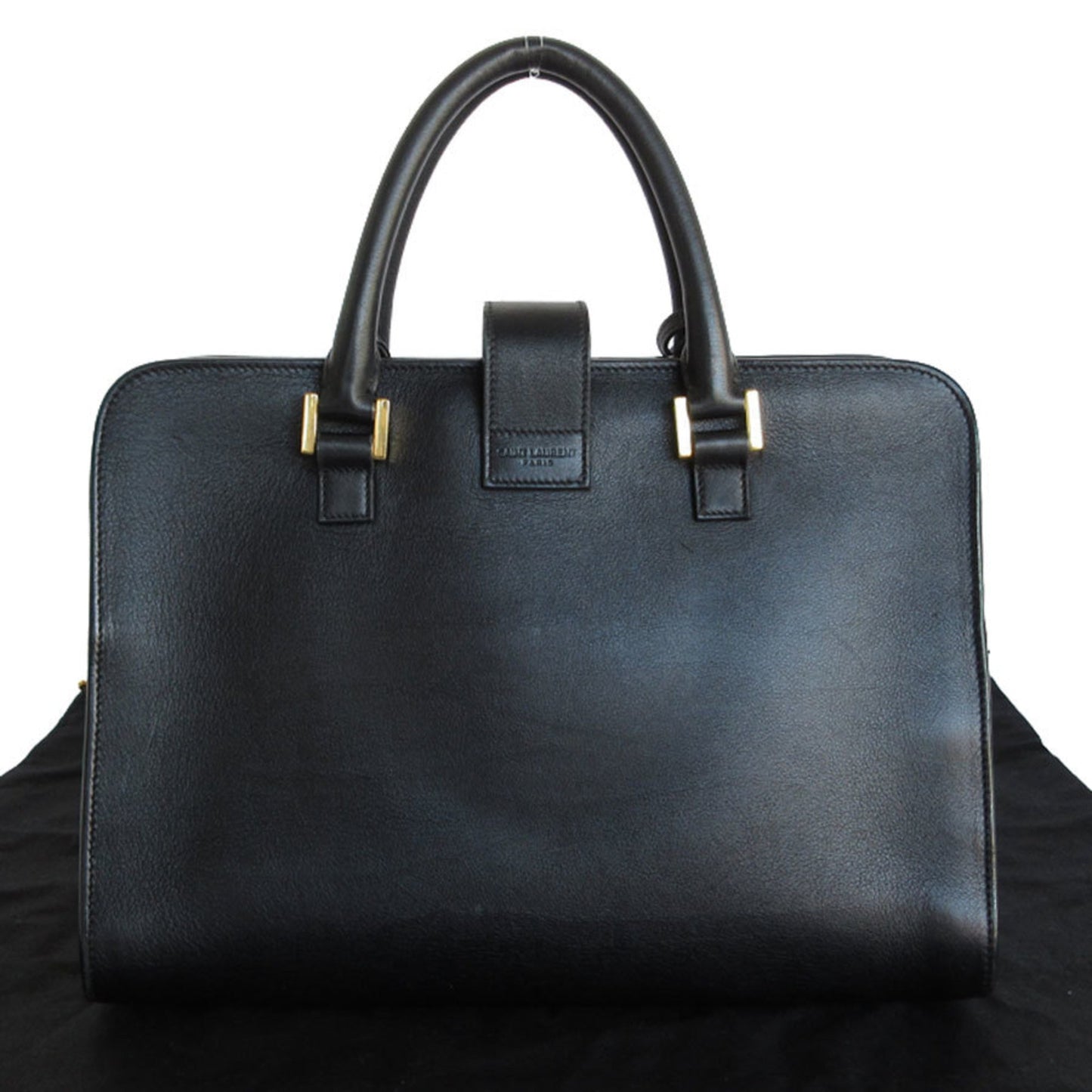 Yves Saint Laurent Baby Cabas Handbag/Shoulder Bag In Black And Gold