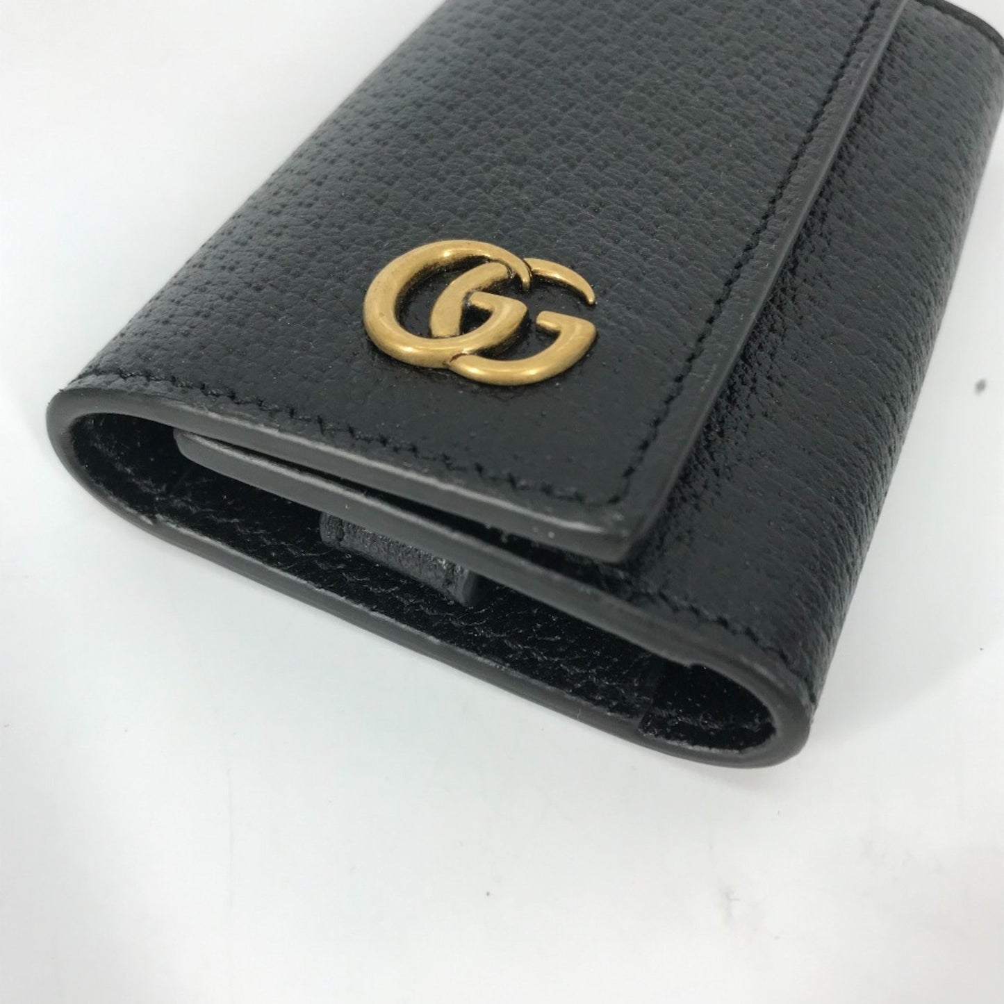 Gucci 435305 Gg Marmont 6-Key Leather Key Case With Ring