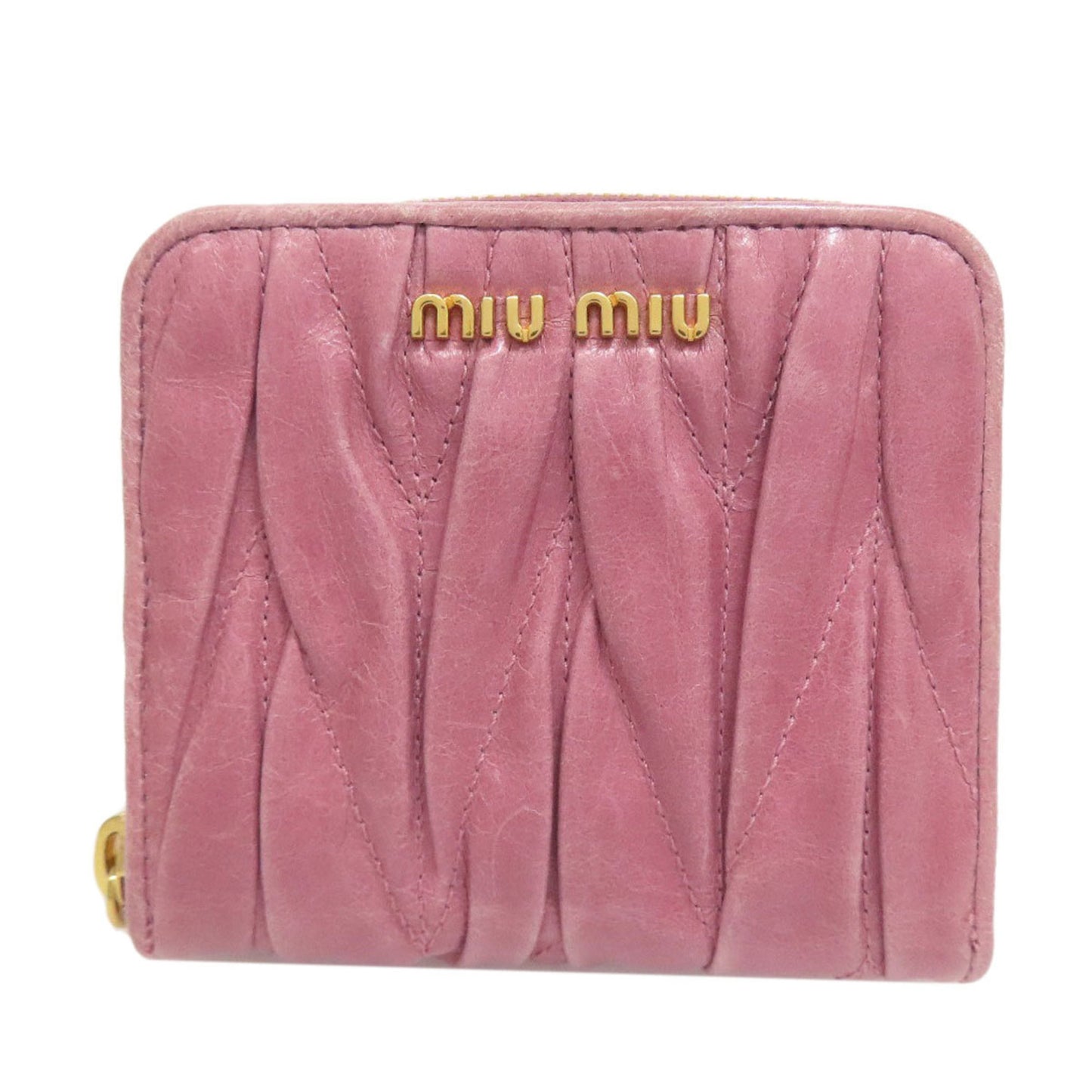 Miu Miu Miu Matelasse Leather Bifold Wallet