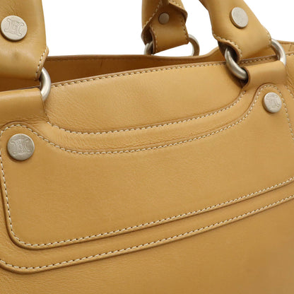 Celine Boogie Bag Handbag Tote Leather Beige