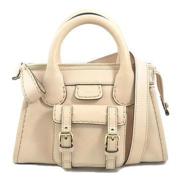 Chlo Chloe Edith Handbag Shoulder Bag In Leather Pink Beige