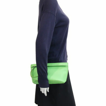 Salvatore Ferragamo Clutch Bag Size 24 1390 Light Green Leather Pouch