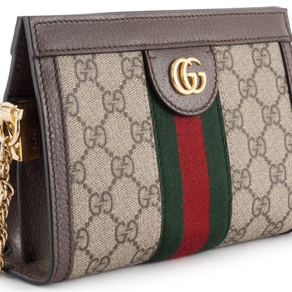 Gucci Gg Supreme Ophidia Shoulder Bag In Beige