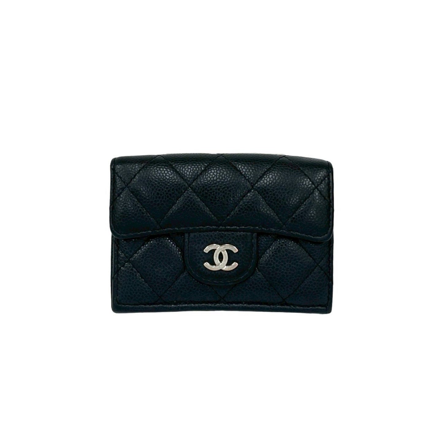 Chanel Matelasse Coco Caviar Leather Tri-Fold Wallet