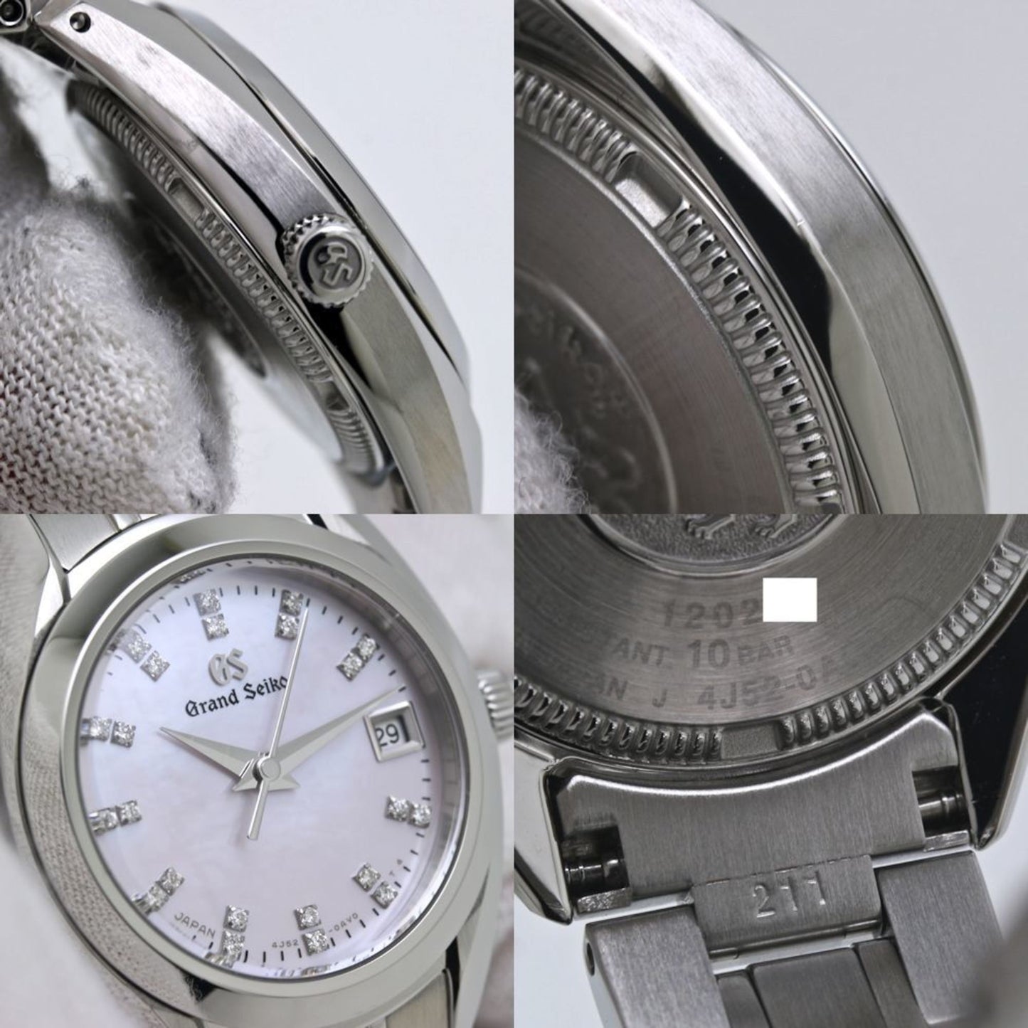 Seiko Grand Seiko Stgf277 4J52-0Ac0 Pink Shell Dial Diamond Index