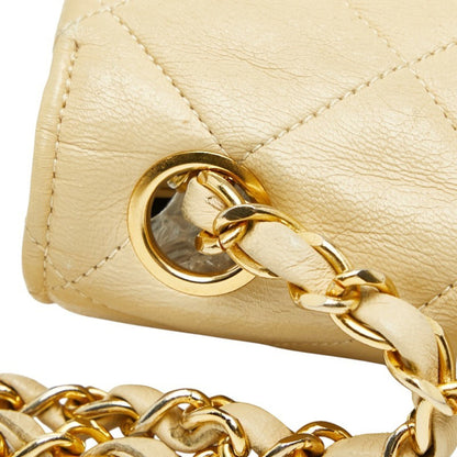 Chanel Matelasse Chain Shoulder Bag In Beige Lambskin